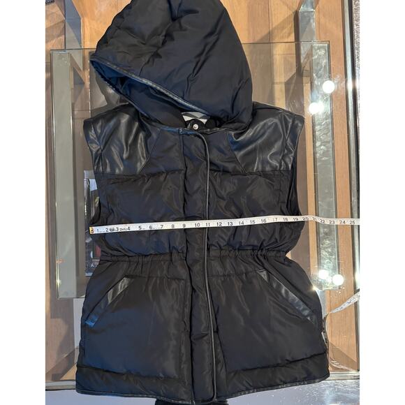 Rebecca Minkoff Puffer Coat MED Women Black Down Mia Coat Removable Hood Sleeves - Picture 11 of 14